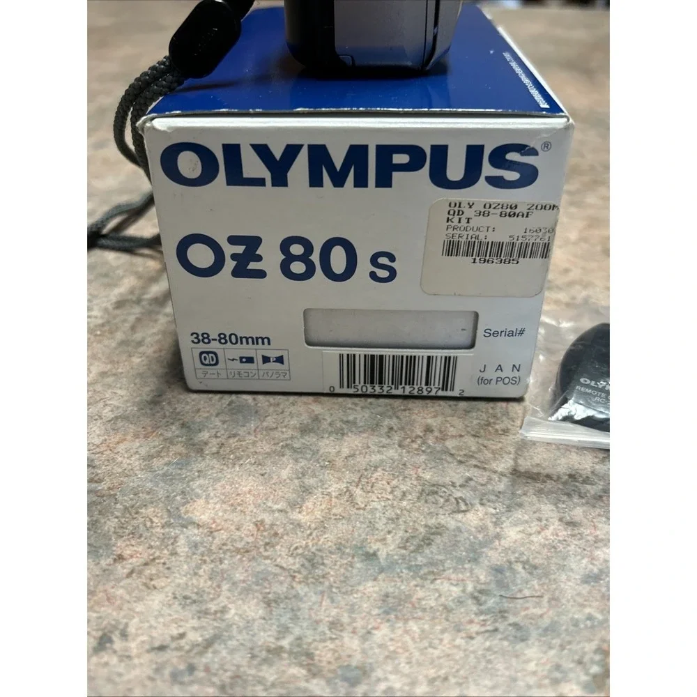 Olympus OZ 80S 35mm Film Camera Silver Point & Shoot AF w/ Box & Remote PARTS